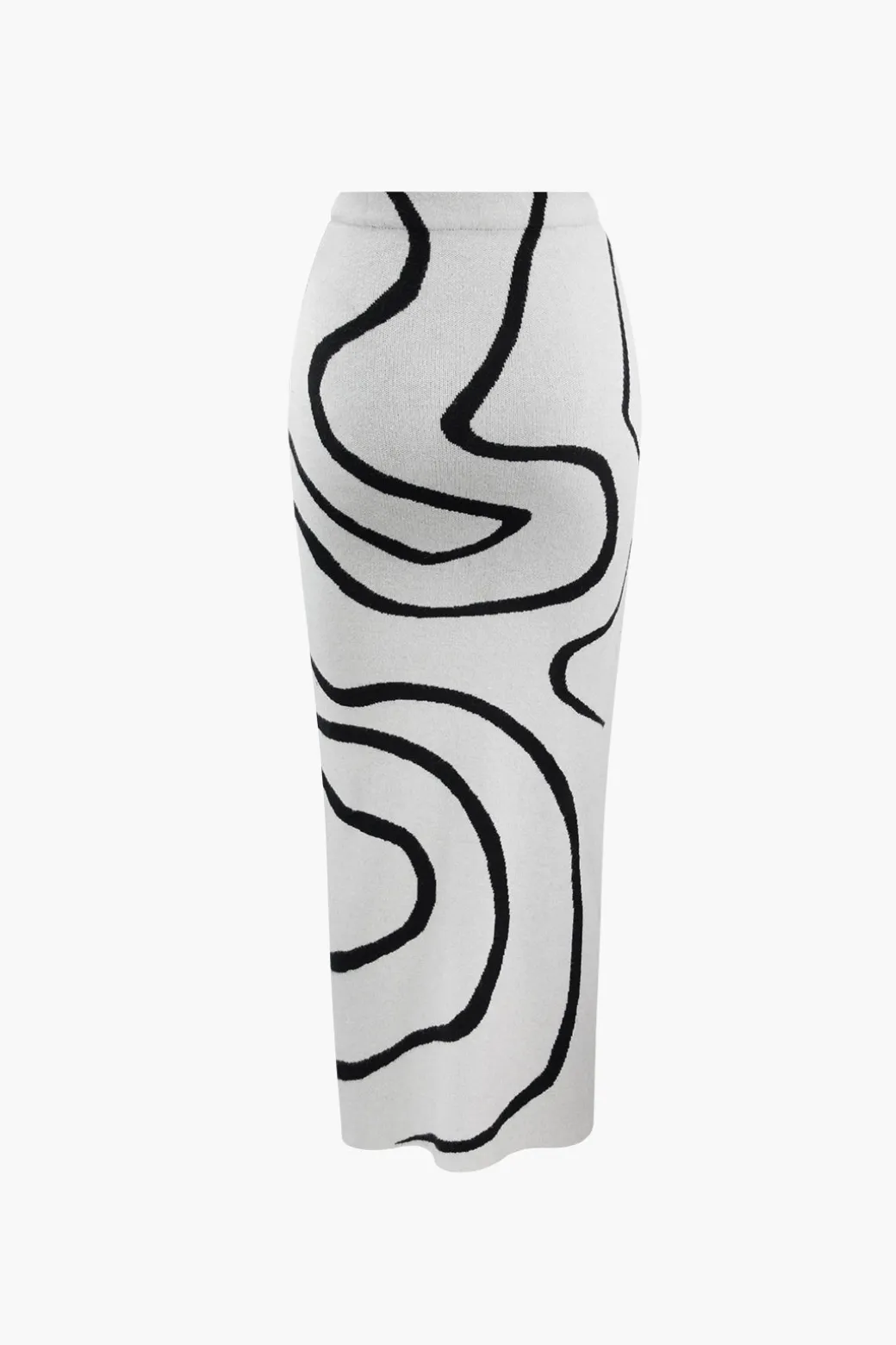 Swirl Stripe Knit Tank Top And Midi Skirt Set