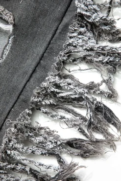 Tassel Ripped Frayed Straight Leg Jeans