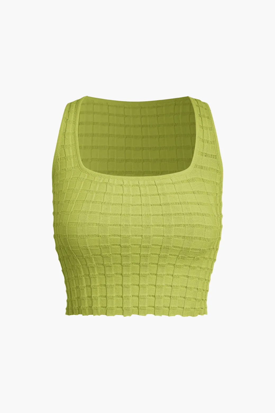 Textured Crop Tank Top And Skirt Set