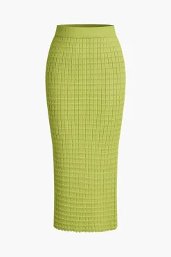 Textured Crop Tank Top And Skirt Set