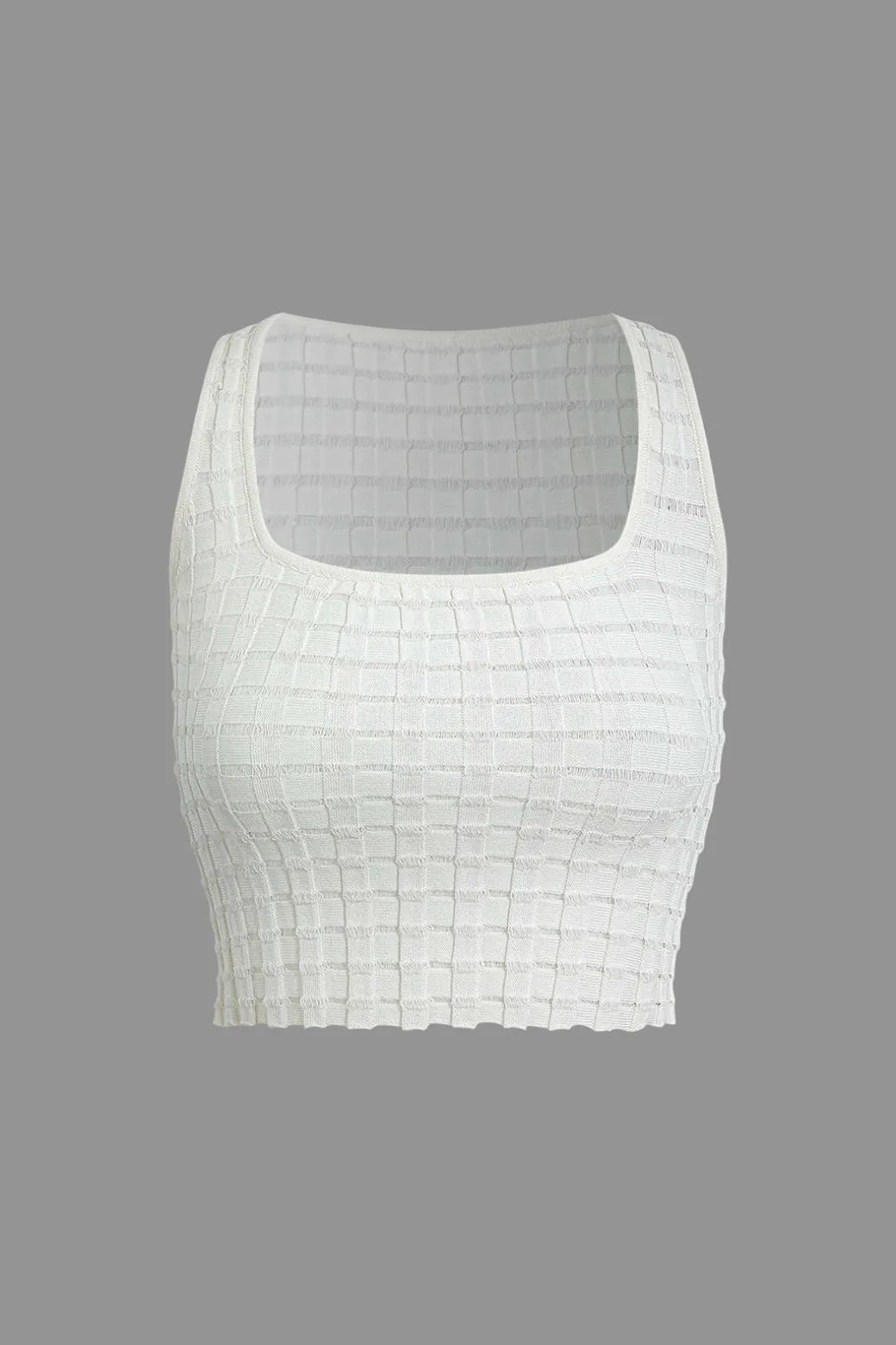 Textured Crop Tank Top And Skirt Set