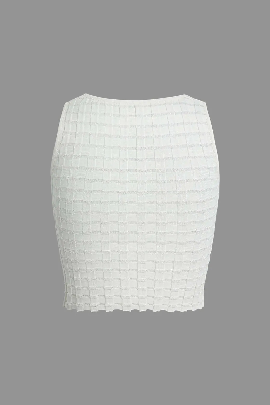 Textured Crop Tank Top And Skirt Set