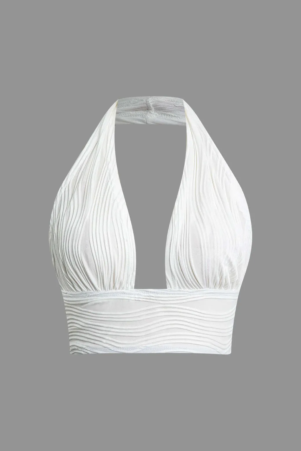 Textured Halter Backless Skirt Set