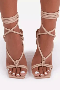 Tie Ankle High Heeled Sandals