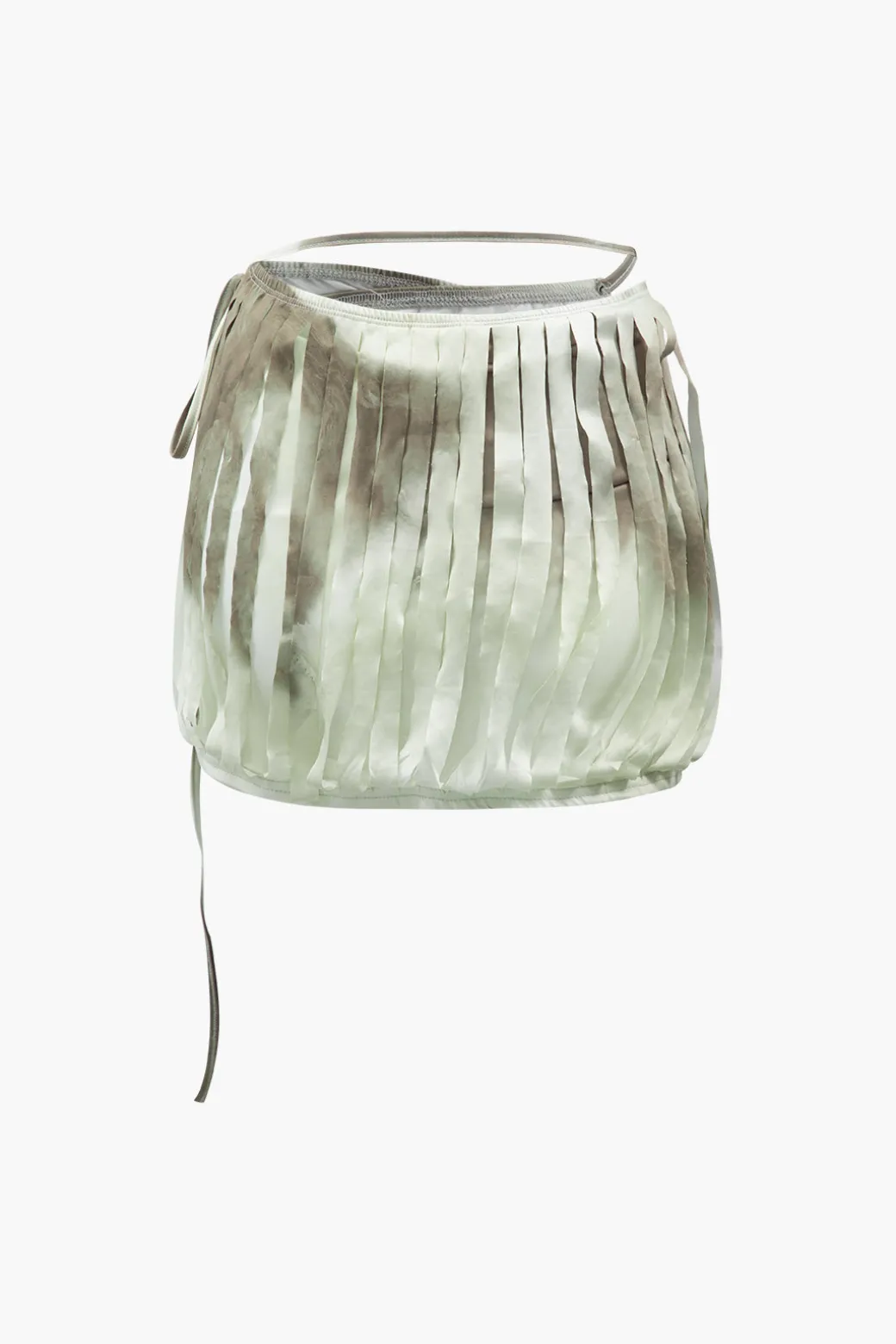 Tie Dye Destroyed Halter Top And Asymmetric Mini Skirt Set