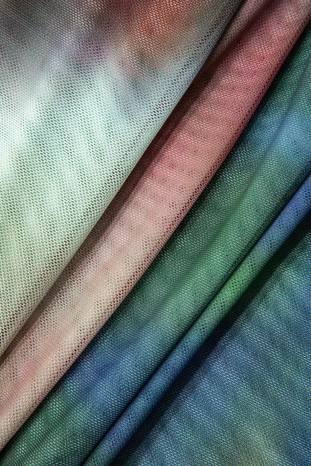 Tie Dye Mesh Backless Asymmetric Cowl Neck Maxi Dress
