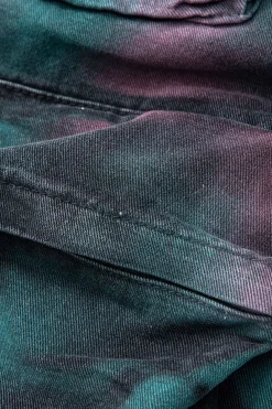 Tie Dye Multi Pocket Straight Leg Cargo Jeans