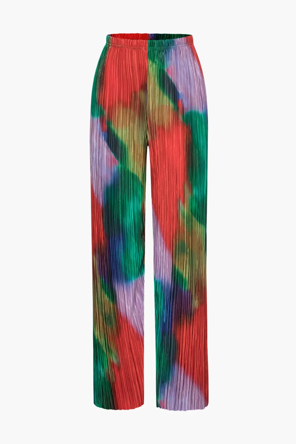 Tie Dye Plisse Halter Top And Pants Set
