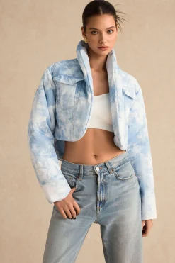 Tie Dye Print Padded Pocket Long-Sleeve Puffer