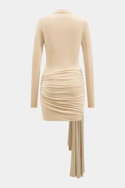 Tie Front Long Sleeve Mini Dress