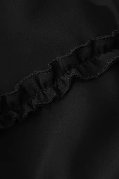 Tie Front Sheer Ruffle Cami Top