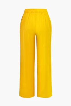Tie Front Shirt And Wide Leg Pants Set
