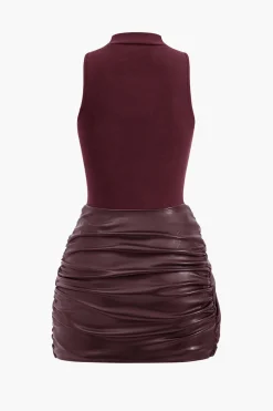 Tie Front Sleeveless Mini Dress