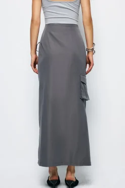 Tie Wrap Split Midi Skirt