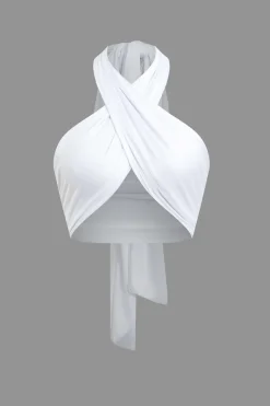 Tie-Back Cross Halter Tank Top