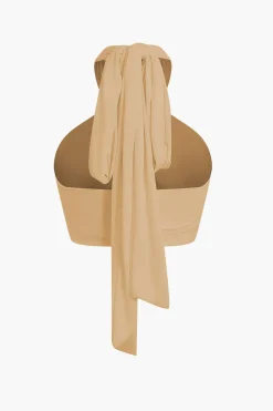 Tie-Back Cross Halter Tank Top