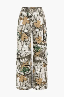 Tree Print Wide Leg Jeans