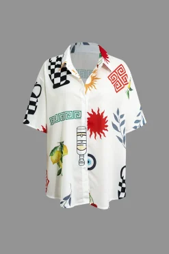 Tropical Print Shirt and Shorts Set