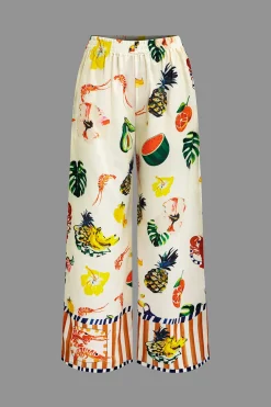 Tropical Print Tank Top And Pants Set