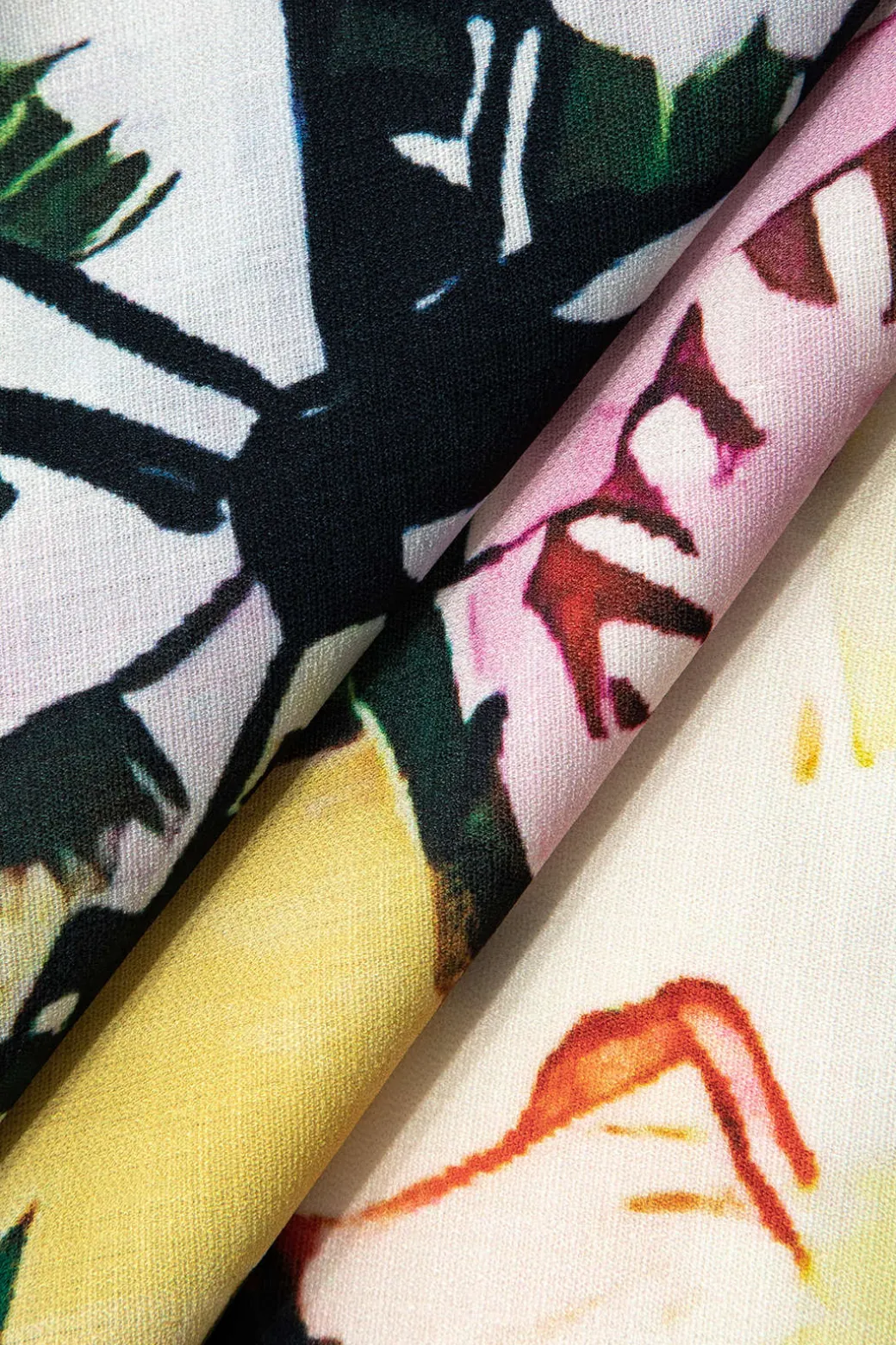 Tropical Print Tie Front Crop Shirt