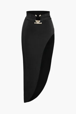 Tube Top And Asymmetric Slit Skirt Set