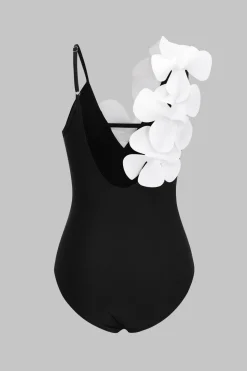 Tummy Control Appliques Detail One-Piece Swimsuit