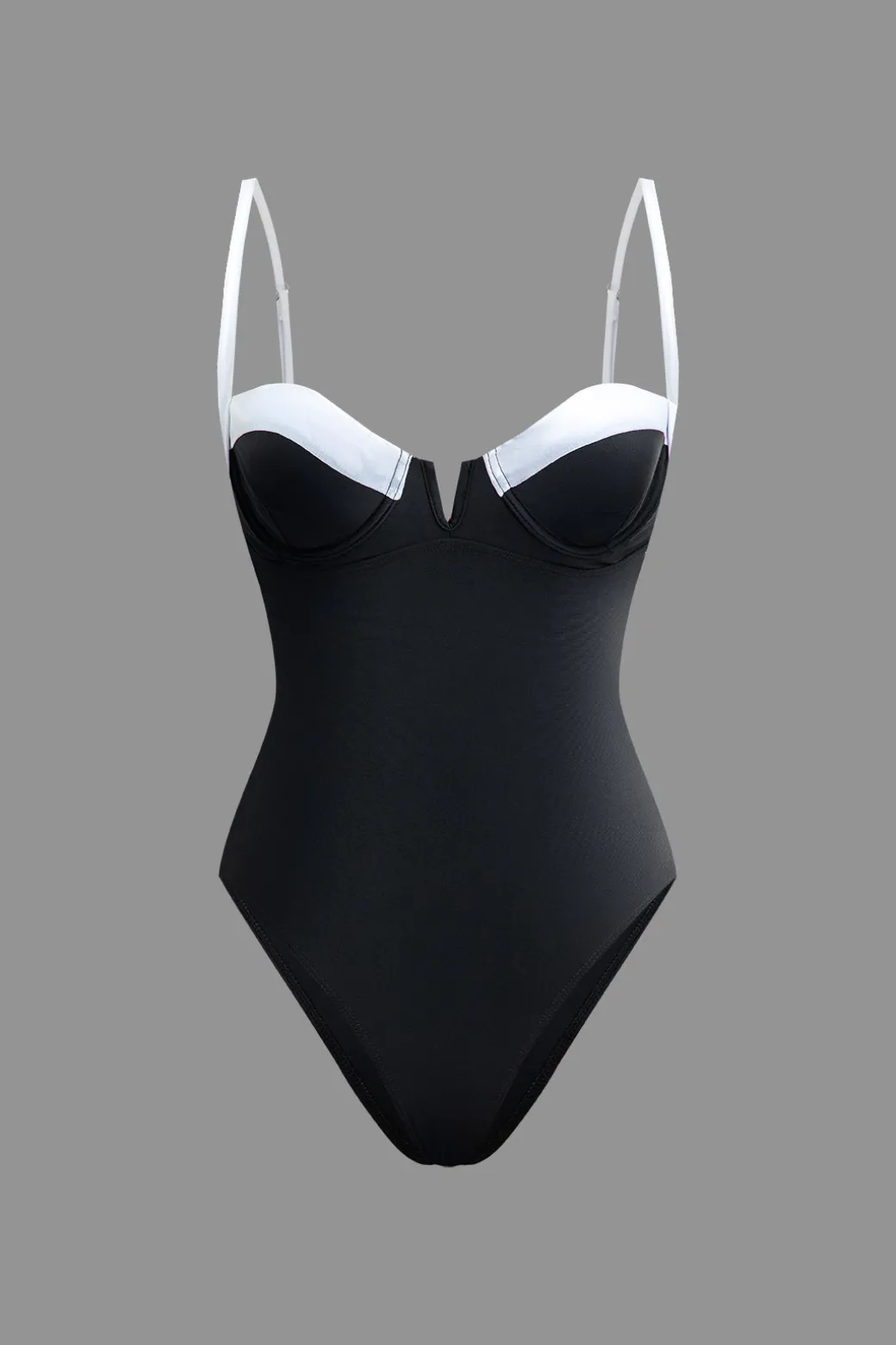 Tummy Control Contrast Knot Cut Out One-Piece Swimsuit