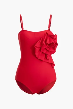 Tummy Control 3D Flower Cami One-piece Swimsuit