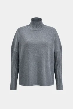 Turtleneck Long Sleeve Top And Skirt Set