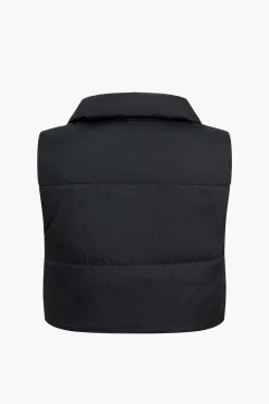 Turtleneck Zip-Up Puffer Vest