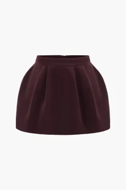 Tweed High Waist Ruched Skirt
