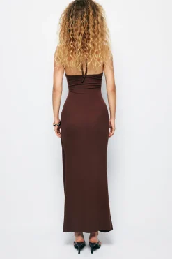 Twist Halter Slit Maxi Dress