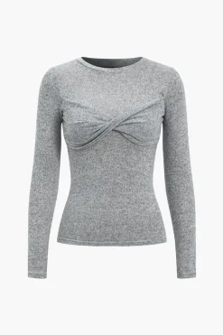 Twist Knot Long-Sleeve Top