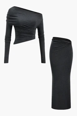 Twist Knot Top And Skirt Set