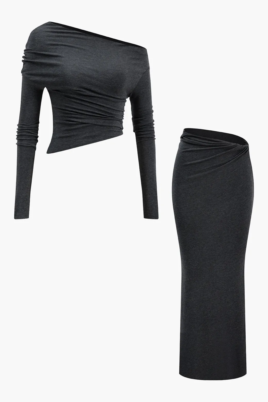 Twist Knot Top And Skirt Set