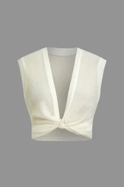 Twist Knot V-Neck Tank Top