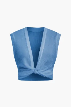 Twist Knot V-Neck Tank Top