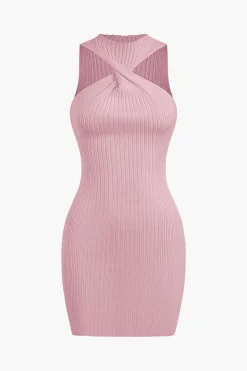 Twist Sleeveless Tank Mini Dress