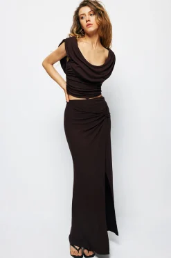 Twist Split Maxi Skirt