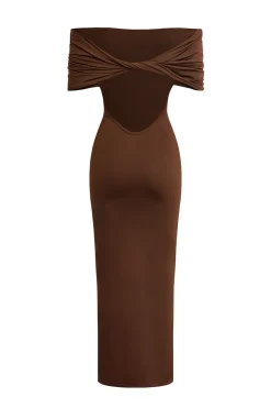 Twisted Backless Off Shoulder Maxi Dress