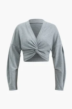 Twisted Knot Top And Pocket Trousers Set