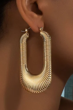 U-shaped Hoop Earrings