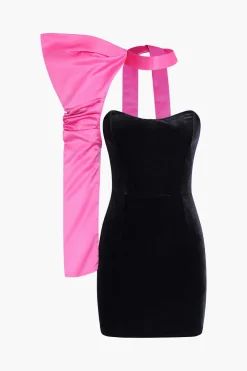 Velvet One Shoulder Mini Dress