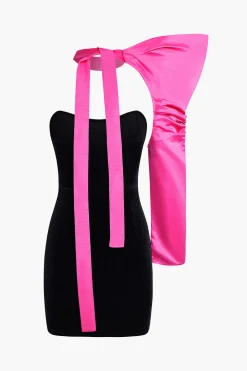 Velvet One Shoulder Mini Dress