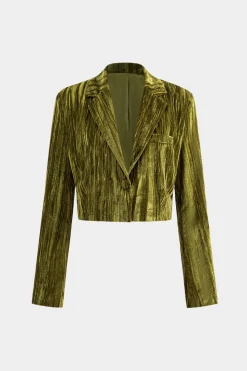 Velvet Pocket Long Sleeve Jacket
