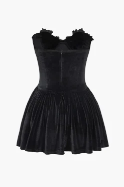 Velvet Strapless Sleeveless Mini Dress