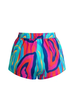 Vibrant Abstract Print Crop Shirt And Shorts Set