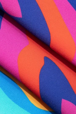 Vibrant Abstract Print Crop Shirt And Shorts Set
