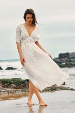 V-Neck Backless Slit Maxi Dress