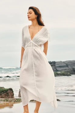 V-Neck Backless Slit Maxi Dress